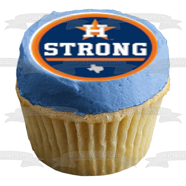 Houston Astros Logos MLB Major League Baseball Edible Cupcake Topper I