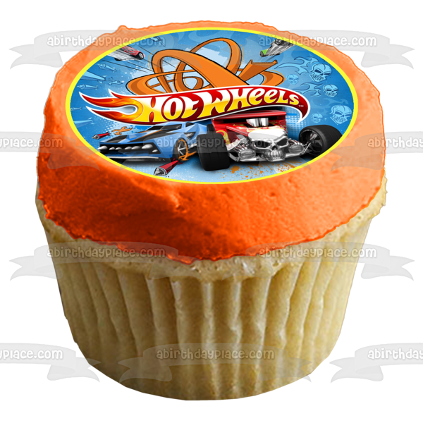 Mattel Team Hot Wheels Happy Birthday Edible Cupcake Topper Images ABPID04058