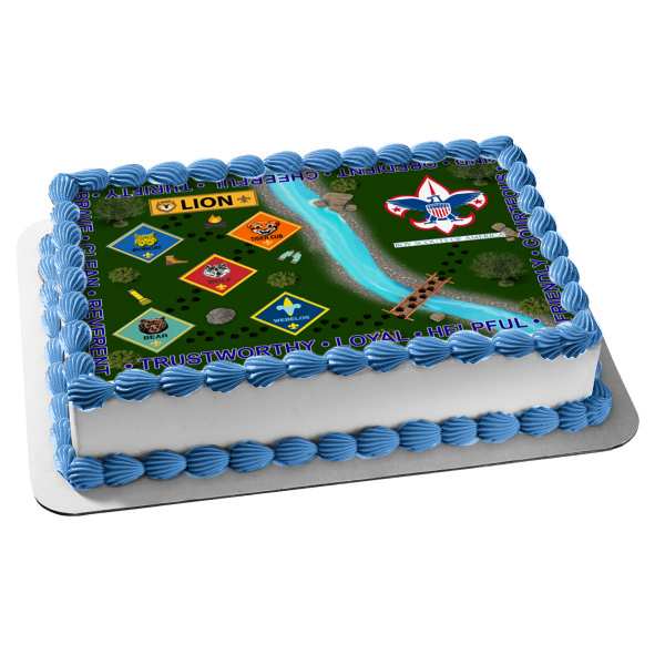 Crossing Over Cub to Boy Scouts Badges Bridge River Edible Cake Topper
