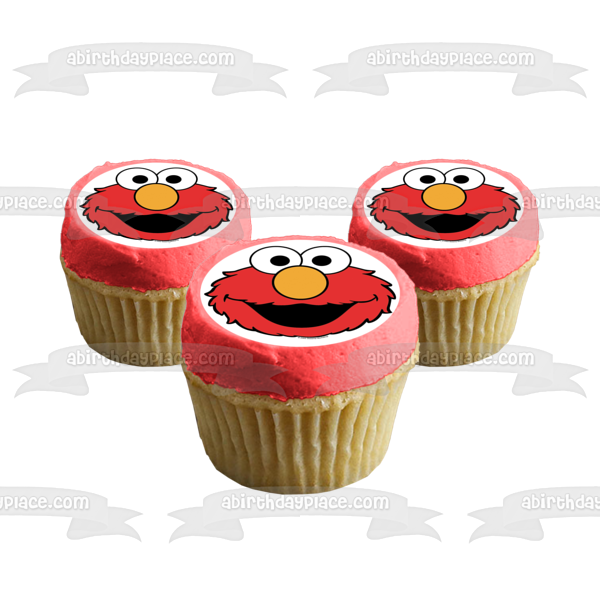 Sesame Street Elmo Face Edible Cake Topper Image ABPID53712