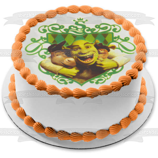 Shrek Sheild Donkey and Boots Edible Cake Topper Image ABPID05437