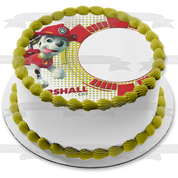 Paw Patrol Marshall Edible Cake Topper Image Frame ABPID05771