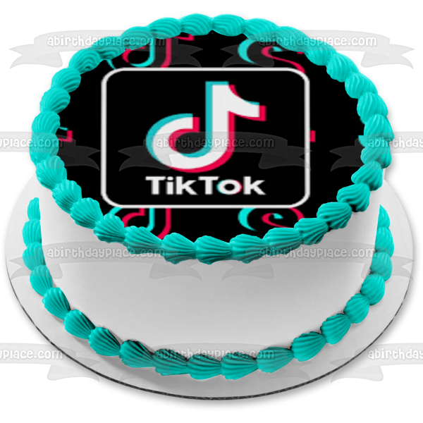 Tik Tok Logo Dollar Signs Edible Cake Topper Image ABPID51986