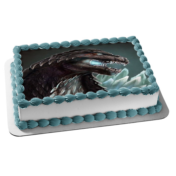 Imagen comestible para decoración de tarta con fondo negro de Godzilla ABPID10351