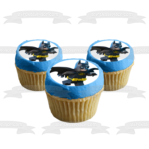 LEGO Batman Smiling Edible Cake Topper Image ABPID11295
