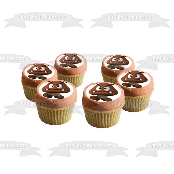 Super Mario Brothers Goomba Edible Cake Topper Image ABPID12035