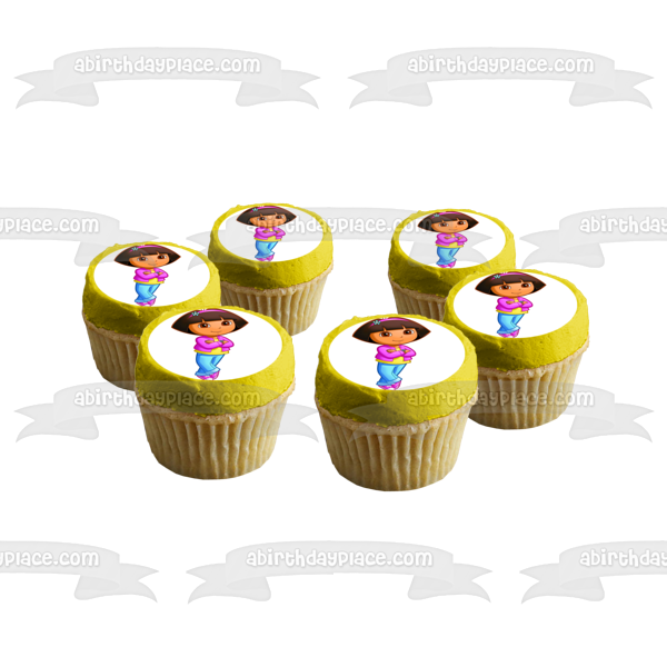 Dora the Explorer Flowers Headband Bracelet Edible Cake Topper Image ABPID12185