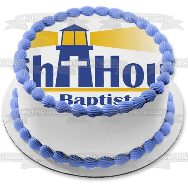 Imagen comestible para tarta con el logotipo del faro de la Iglesia Bautista de la Casa de la Luz ABPID12999