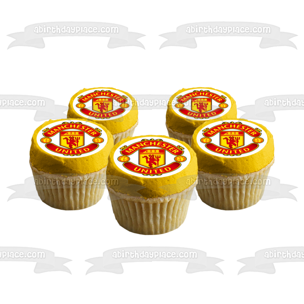 Manchester United Football Club Soccer Logo Edible Cake Topper Image ABPID15157