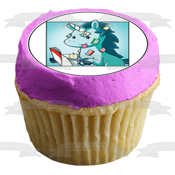 Imágenes de adornos comestibles para cupcakes de unicornio inestable ABPID54074