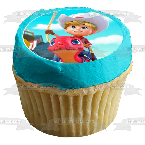 Dino Ranch Eres rugiente Jon Miguel Min Blitz Clover Tango Imágenes comestibles para cupcakes ABPID54083