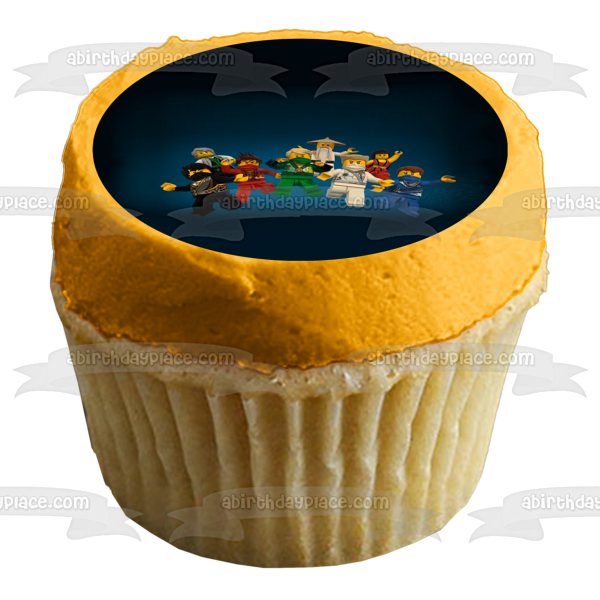 LEGO Ninjago Masters of Spinjitzu Red Ranger Blue Ranger Black Ranger Green Ranger Master Wu Edible Cake Topper Image ABPID27775