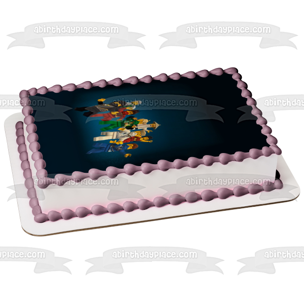 LEGO Ninjago Masters of Spinjitzu Red Ranger Blue Ranger Black Ranger Green Ranger Master Wu Edible Cake Topper Image ABPID27775