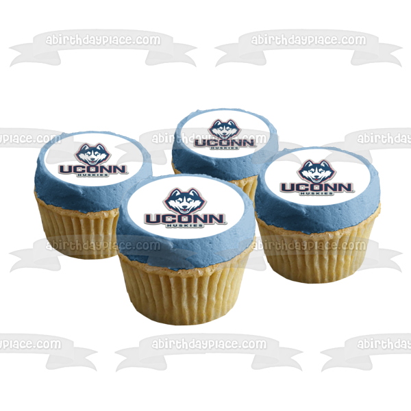 Uconn University of Connecticut Huskies Logo NCAA College Sports Edible Cake Topper Image ABPID51003