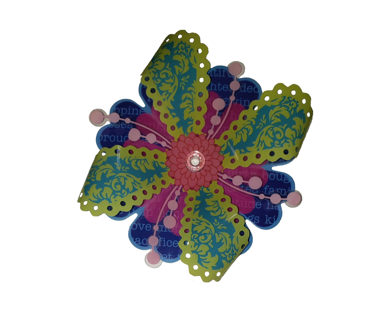 Poly Flower with Family Words Layon (1 piece)