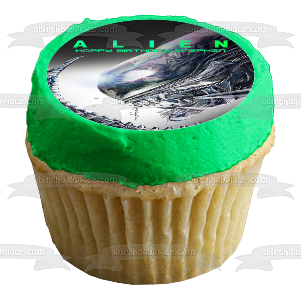 Alien Movie Poster Customizeable Tagline Edible Cake Topper Image ABPID52358