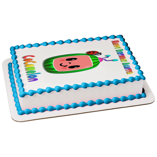 Cocomelon Kids TV Show Logo Edible Cake Topper Image ABPID52951