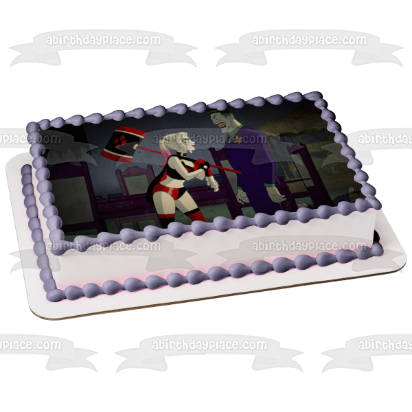 Harley Quinn TV Series The Joker Edible Cake Topper Image ABPID54493