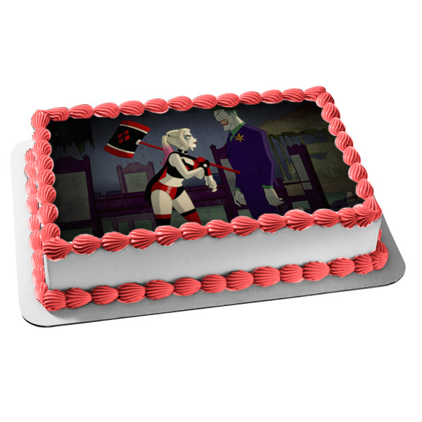 Harley Quinn TV Series the Joker Edible Cake Topper Image ABPID54493