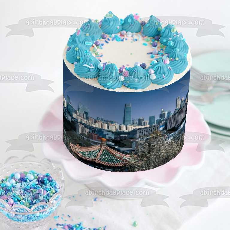 Beijing China Skyline Daytime Park Edible Cake Topper Image ABPID00128