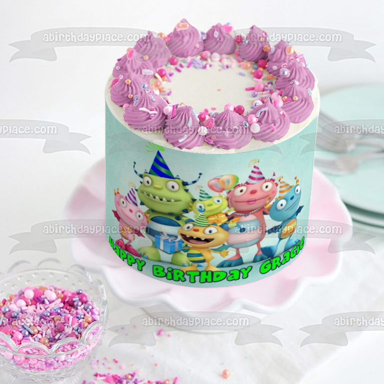 Henry Hugglemonster Monstruito Summer Cobby Ivor Daddo Momma Customizable Edible Cake Topper Image ABPID00408