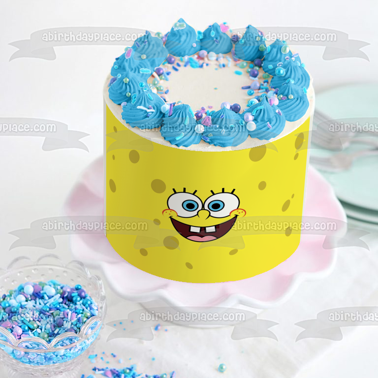 SpongeBob SquarePants Face Edible Cake Topper Image ABPID00484