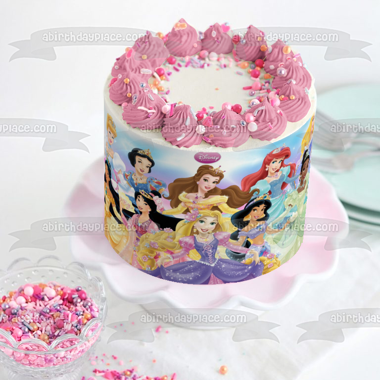 Princesses Mulan Snow White and Cinderella Edible Cake Topper Image ABPID00486