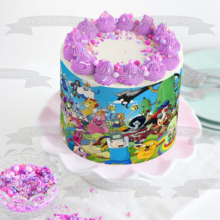 Adventure Time Finn Jake Princess Bubblegum and Marceline Edible Cake Topper Image ABPID00580