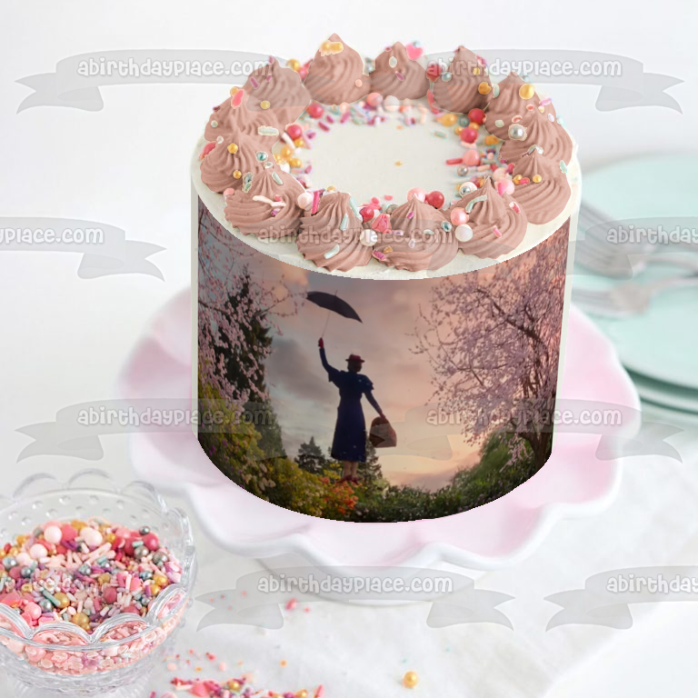 Mary Poppins Returns Umbrella Edible Cake Topper Image ABPID00672