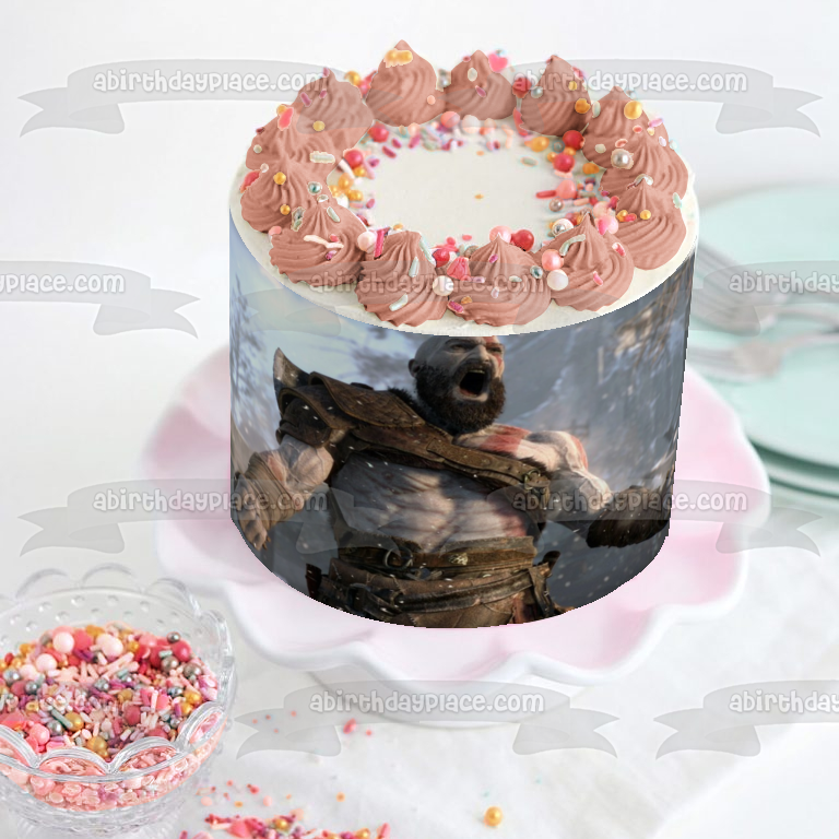 God of War Kratos Video Game Edible Cake Topper Image ABPID00720