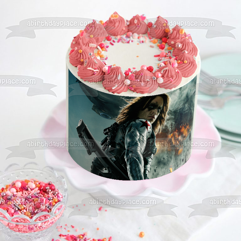 Comics Captain America the Winter Soldier Scene Edible Cake Topper Image ABPID00756