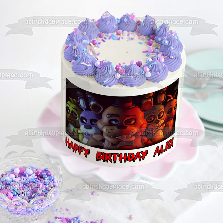 Cinco noches en Freedy's Bonnie Chica Bonnie Toy Chica y Lefty Edible Cake Topper Imagen ABPID00841