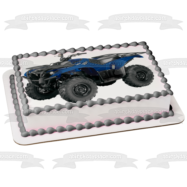 Atv Blue Yamaha 4 Wheeler Edible Cake Topper Image ABPID00916