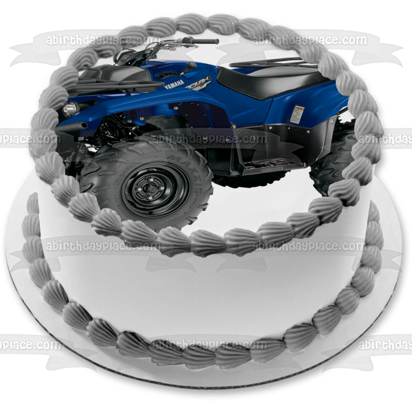Atv Blue Yamaha 4 Wheeler Edible Cake Topper Image ABPID00916