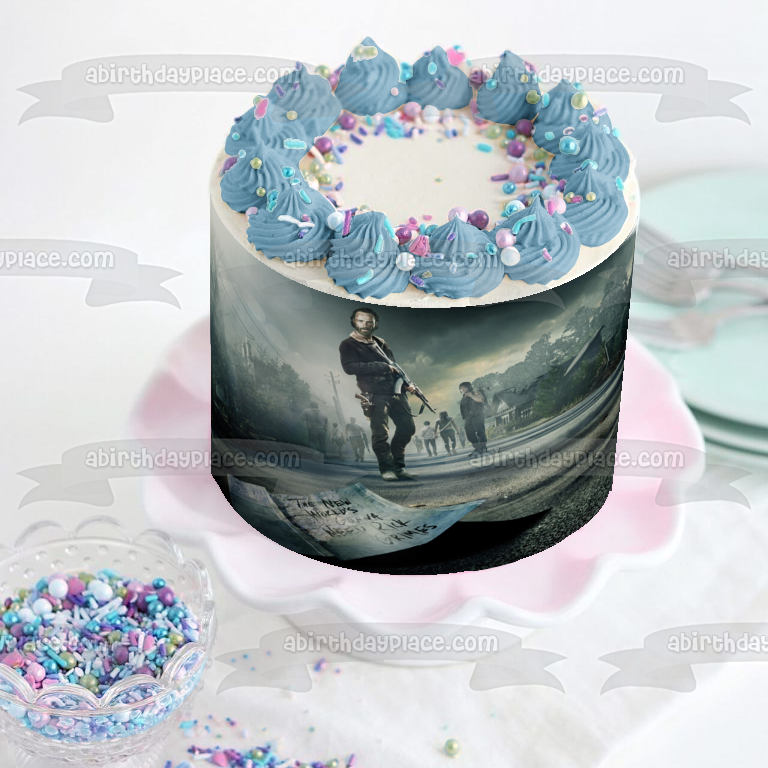 The Walking Dead Gunna del Nuevo Mundo Necesita Rick Grimes Imagen comestible para decoración de tarta ABPID01041
