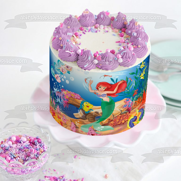 Imagen comestible para tarta de La Sirenita Ariel Flounder ABPID01138