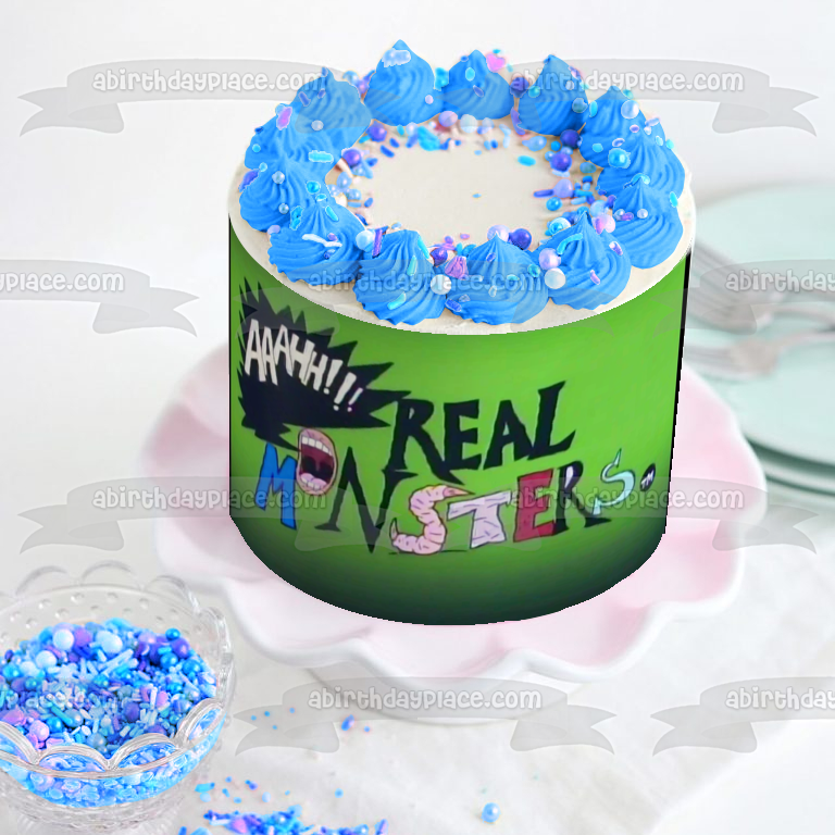 Aaahh!!! Real Monsters Logo Edible Cake Topper Image ABPID01471