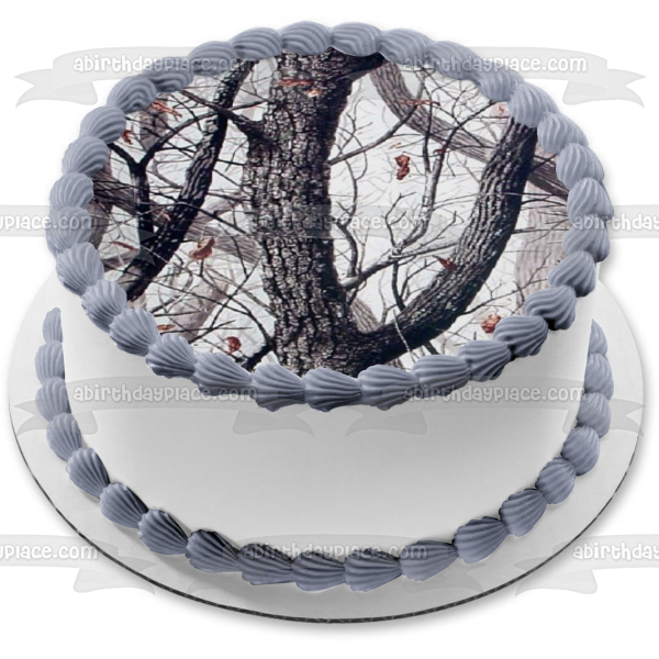 Trees Leaves Falling Black and White Edible Cake Topper Image ABPID01512
