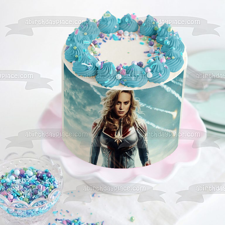 Captian Marvel Guerra Galáctica Fantasía Ciencia Ficción Imagen comestible para tarta ABPID01652
