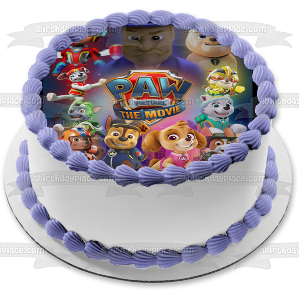 Paw Patrol: La película Póster de la película Mayor Humdinger Rubble Skye Zuma Decoración comestible para tarta Imagen ABPID54631