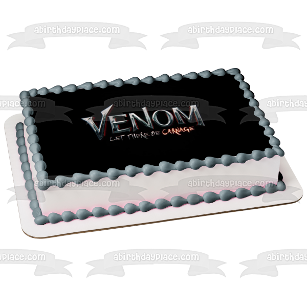 Venom: Let There Be Carnage Logo sobre fondo negro Imagen comestible para decoración de tarta ABPID54683