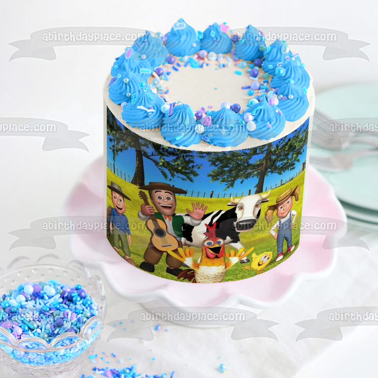 La Granja De Zenon Bartolito Lola the Cow Percheron the Horse Pepe the Parrot Edible Cake Topper Image ABPID54079