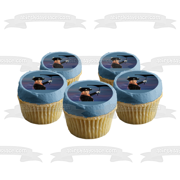 Mary Poppins with Her Umbrella Original Movie Edible Cake Topper Image ABPID00015