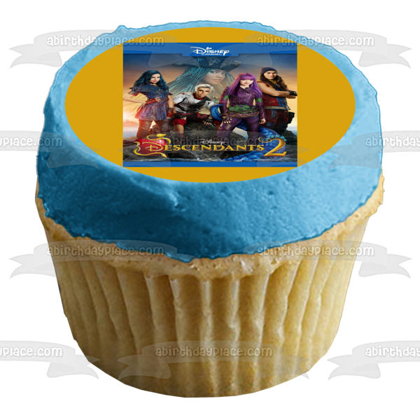 Disney Channel Descendants 2 Mal Evie Jay Carlos De Vil and Uma Edible Cake Topper Image ABPID00055