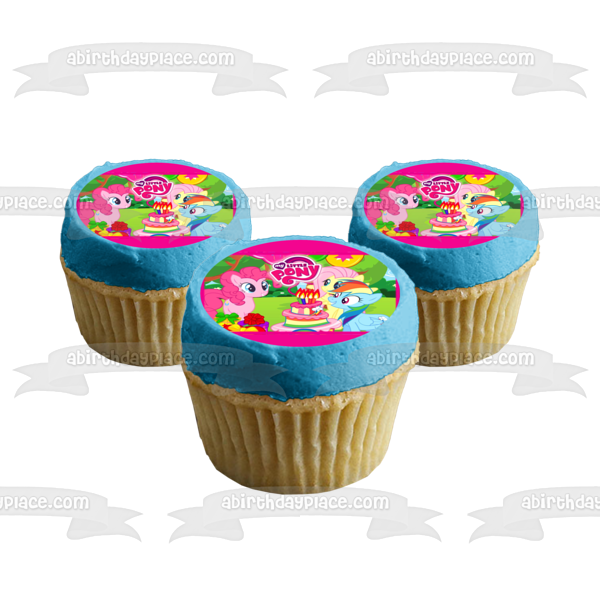 My Little Pony Pinkie Pie Fluttershy and Rainbow Dash Edible Cake Topper Image ABPID00075