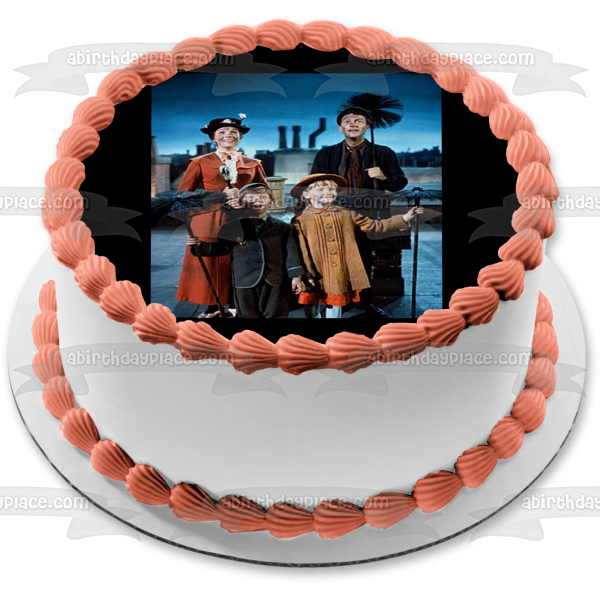Mary Poppins Bert Chimney Sweeper Jane Banks Michael Banks Edible Cake Topper Image ABPID00303
