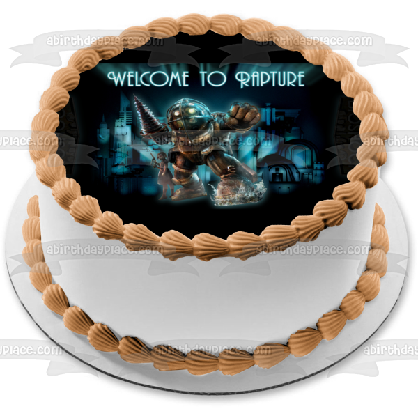 Bioshock Welcome to Rapture Big Daddy Little Sister Edible Cake Topper Image ABPID00498