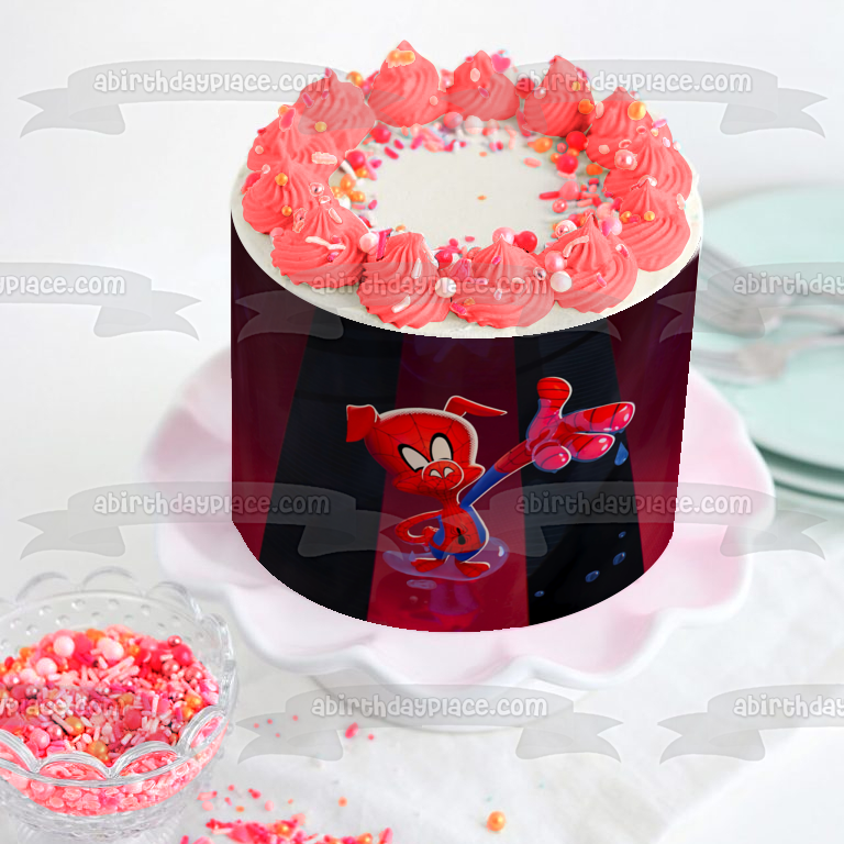 Spider-Man Into the Spider-Verse Spider-Ham Edible Cake Topper Image ABPID00681