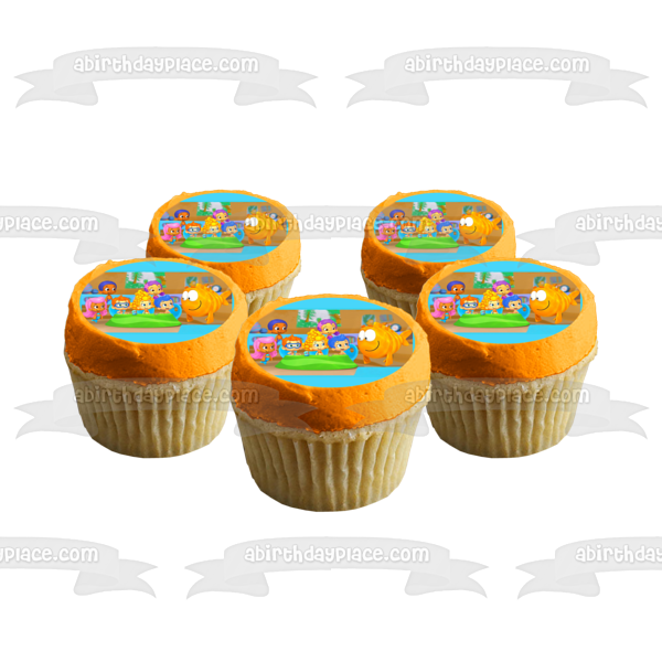 Bubble Guppies Tea Party Gil Molly Deema Goby Oona Nonny Edible Cake Topper Image ABPID00801