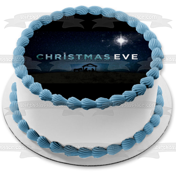 Adorno comestible para tarta con escena de la Natividad de Nochebuena, imagen ABPID55134